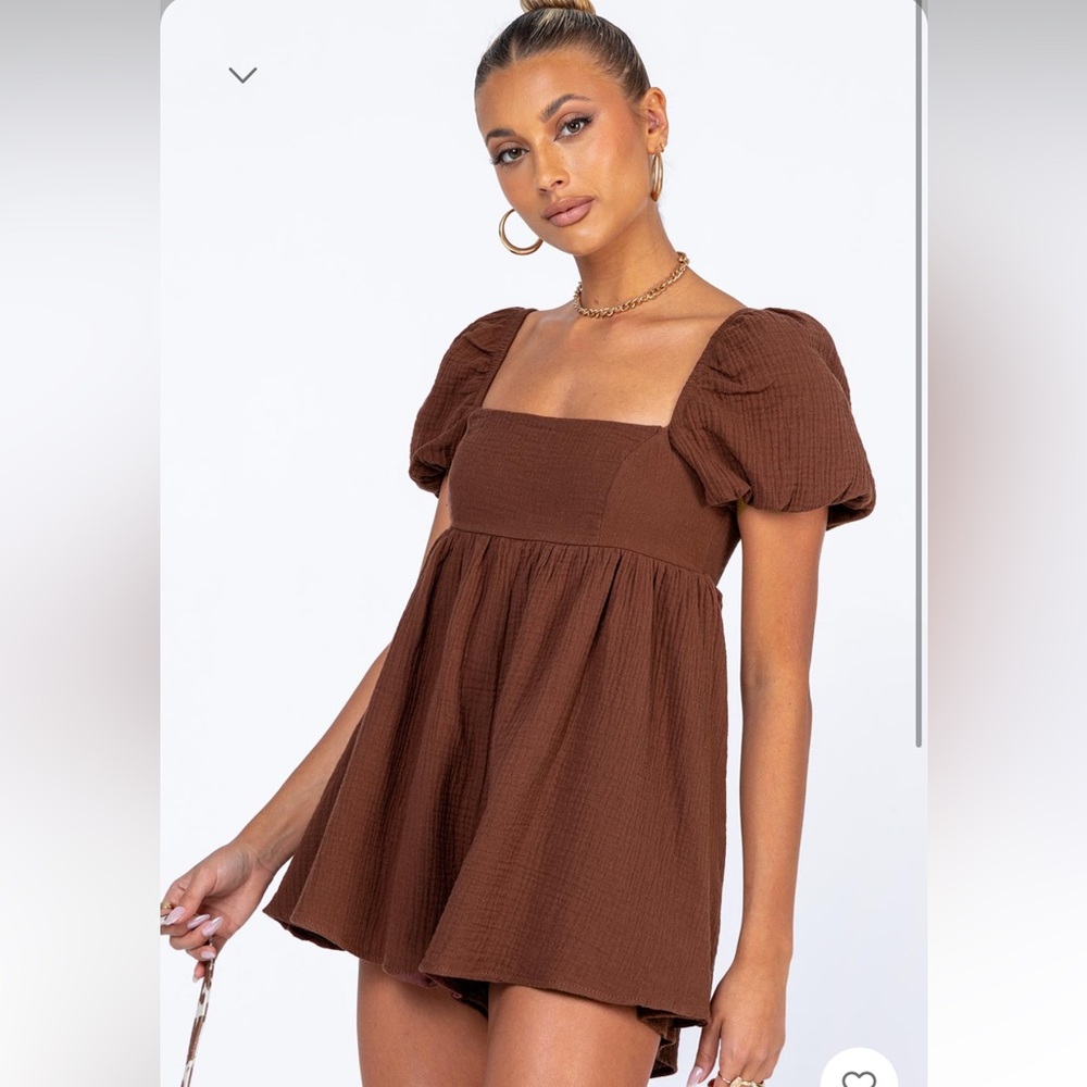 Lorna Romper Brown